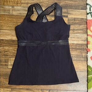 Beyond Yoga Black Tank with Striped Detail